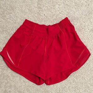 Lululemon Red Hotty Hot Shorts 4” inseam size 4 EUC
